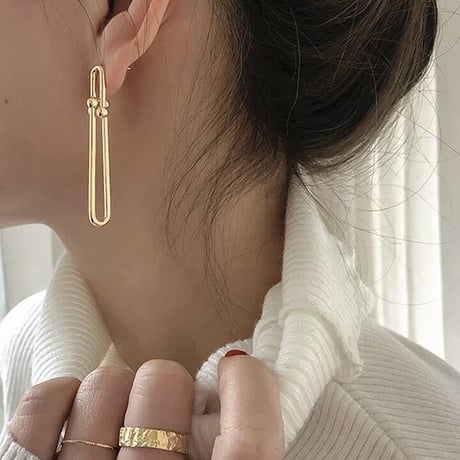 simple metal long pierce
