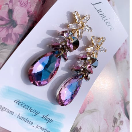 purple stone × star pierce