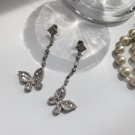 butterfly stone long pierce