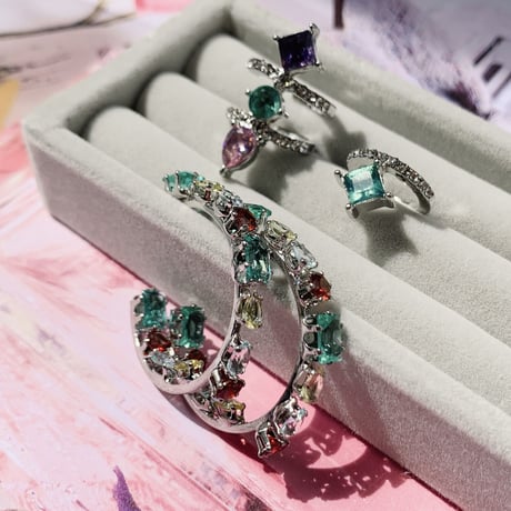 colorful stone ear cuffs