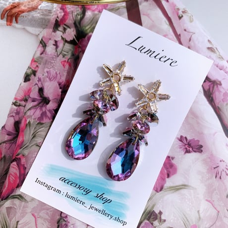 purple stone × star pierce