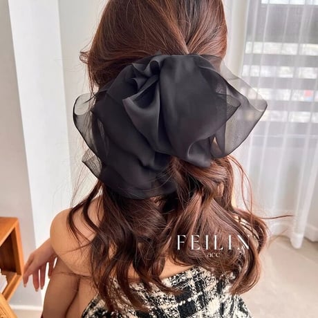 see-through big ribbon hair valetta