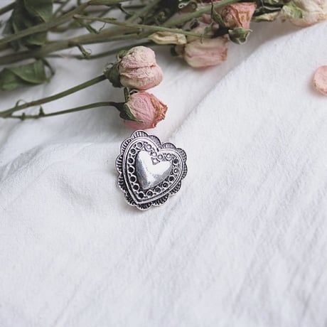 vintage heart silver pierce