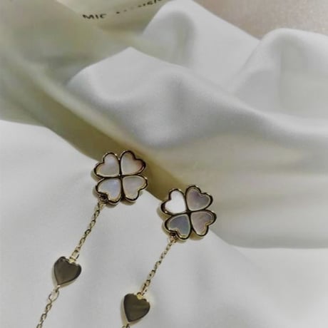 clover × heart long pierce