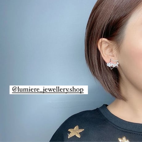 star half pearl stone pierce