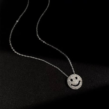 smile stone silver necklace