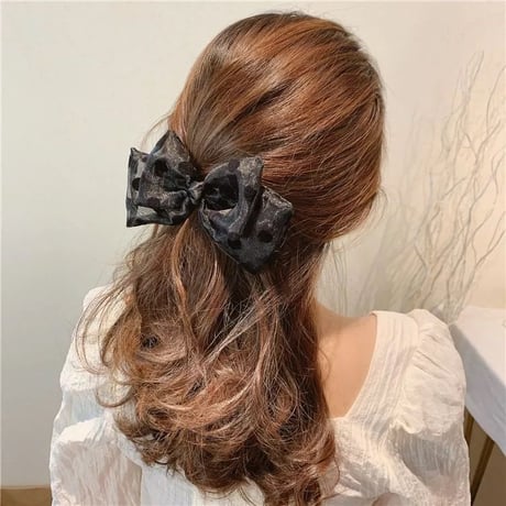 see-through polkadot hair valetta