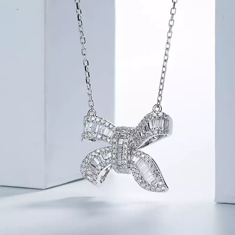 ribbon necklace  silver925