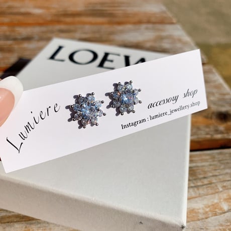 zirconia flower stone pierce