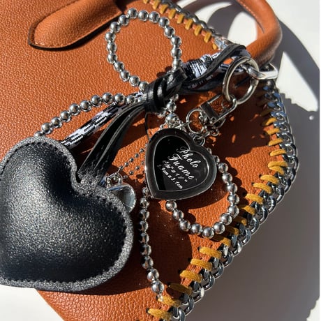 Heart×ribbon charm