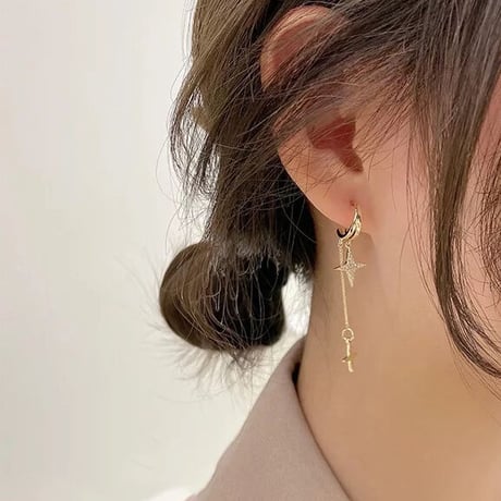 crystal long loop pierce