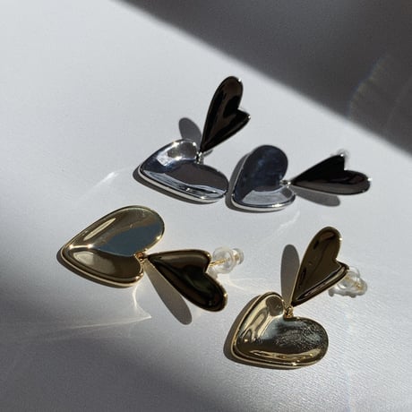 metal double heart  pierce