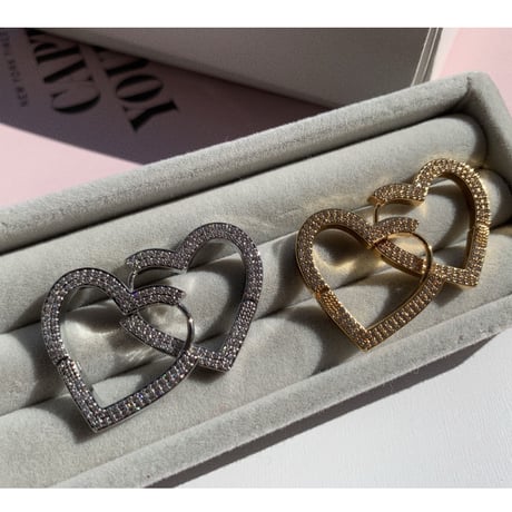 heart stone hoop pierce