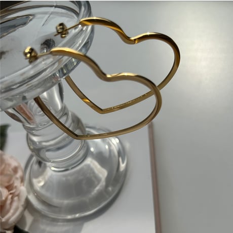 gold heart hoop pierce