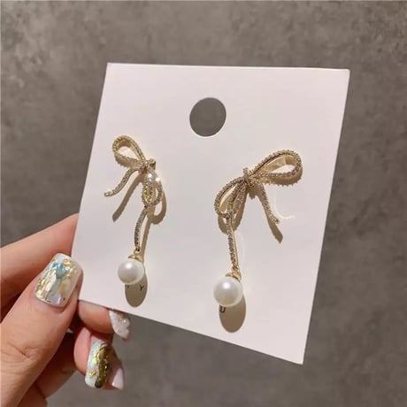 ribbon pearl feminine pierce