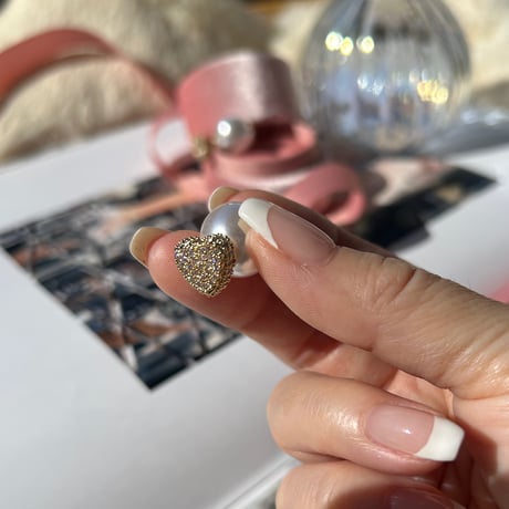 heart pearl catch pierce