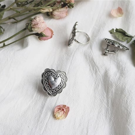 vintage heart silver pierce