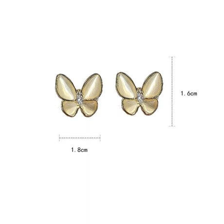 butterfly clear stone  pierce/earring