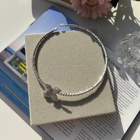 flower stone choker necklace