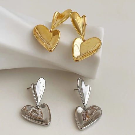 metal double heart  pierce