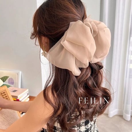 see-through big ribbon hair valetta