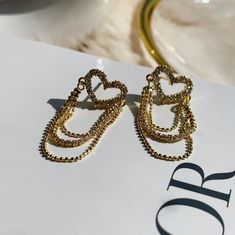 heart double chain pierce