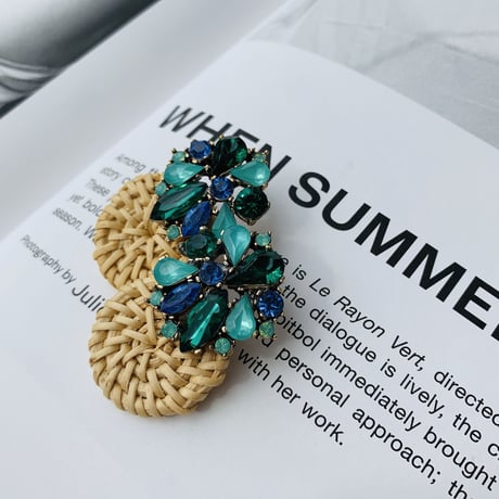 blue × green bijou lantern pierce