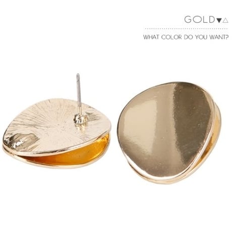 metal gold curve round pierce