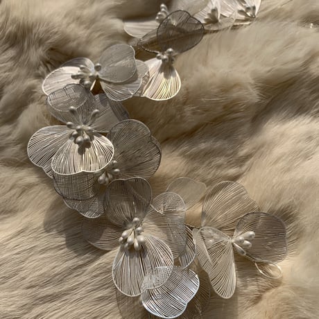 flower see-through long hair accessory