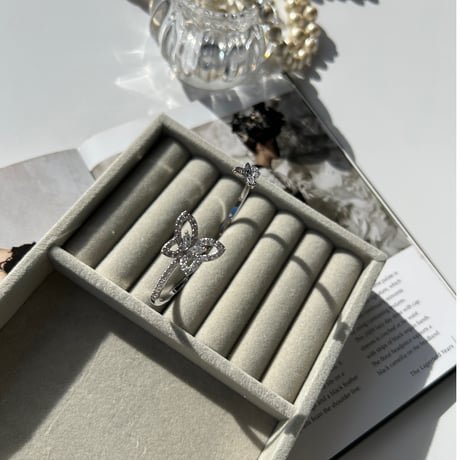 double butterfly stone bangle