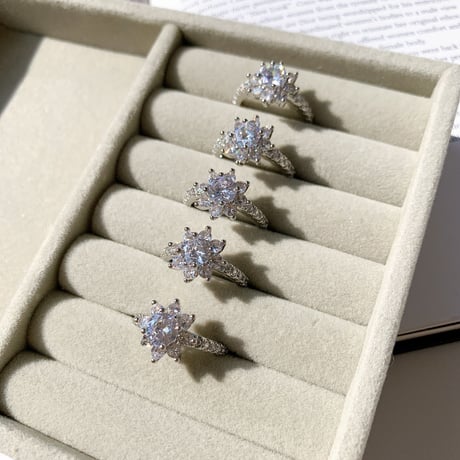 flower stone open ring
