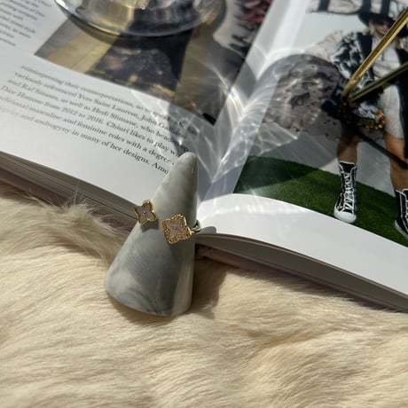 double shell flower open ring