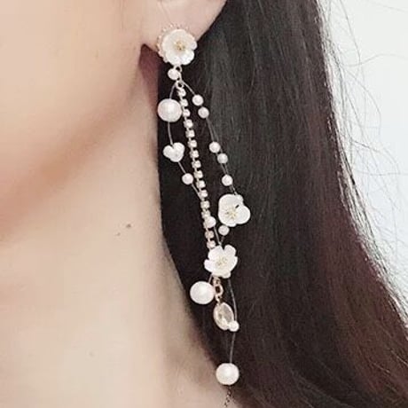 flower × pearl 2way  pierce