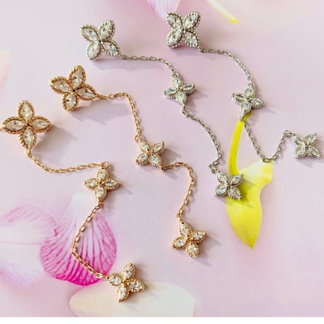 flower stone long chain pierce