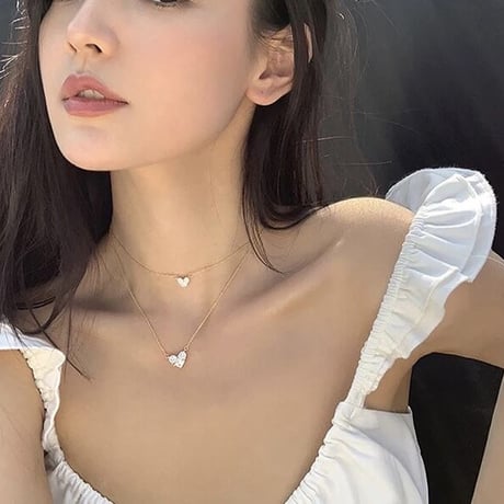 heart stone necklace set