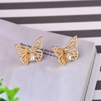 metallic butterfly pierce