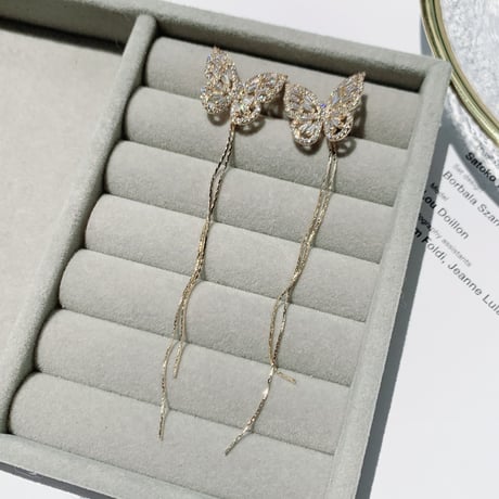 butterfly long chain 2way  pierce