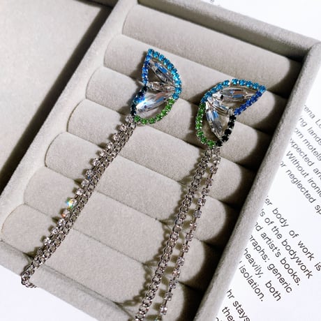 butterfly colour stone long  pierce