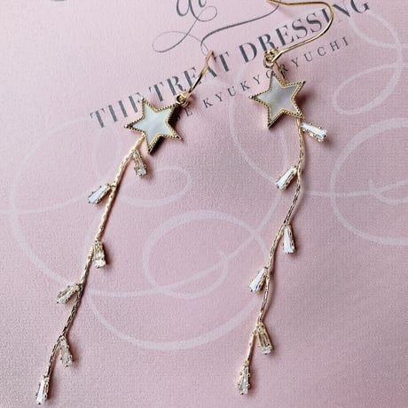 white star stone long pierce