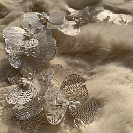 flower see-through long hair accessory