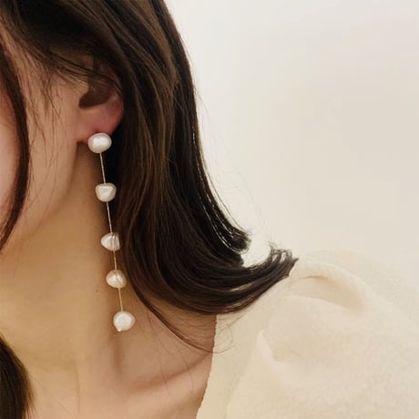 baroque pearl long pierce/earring