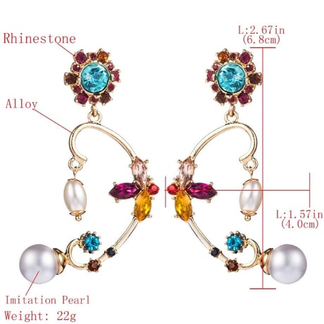 colorful stone butterfly pierce