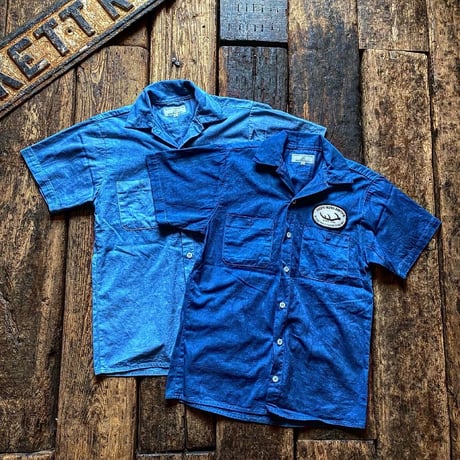 DEER HORN SMITH'S / SHORT SLEEVE WORK SHIRT (INDIGO)