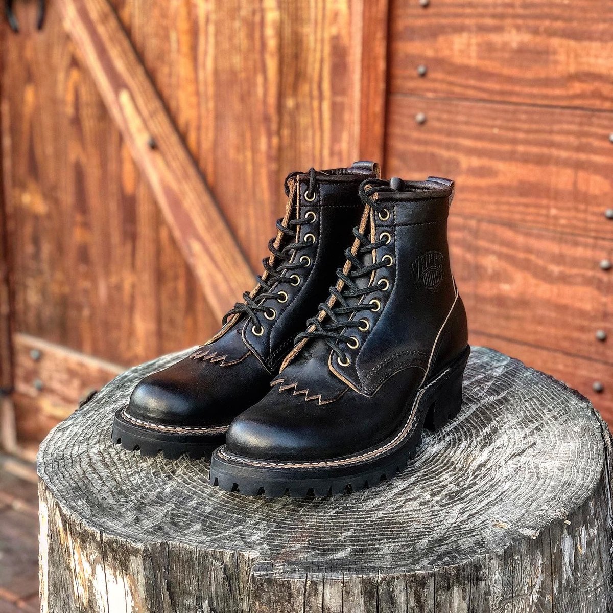 靴 White'SmokeJumper Black Chrom Excel The Original Smokejumper Lace-to-Toe Wildland Fire Boot