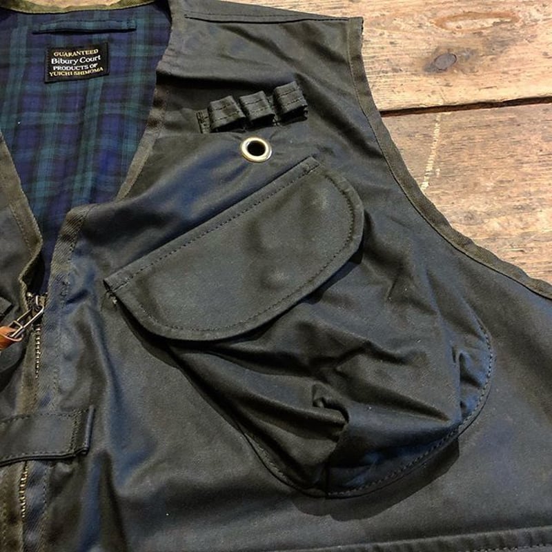 バイブリーコート　フィッシングベスト BiburyCourt / Waxed cotton fishing vest | GOLDR