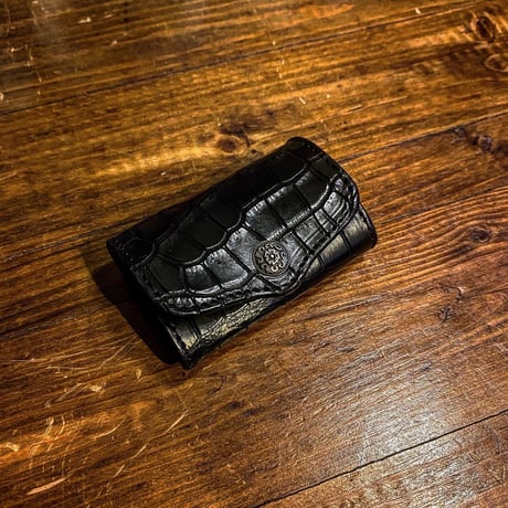 FUNNY / BOX COIN CASE "CROCODILE" ( BLACK)