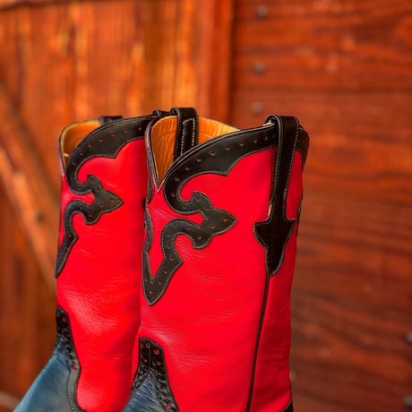RIOS of MERCEDES / Crepe Sole Roper Boots(BLACK/RED)