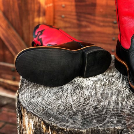 RIOS of MERCEDES / Crepe Sole Roper Boots(BLACK/RED)