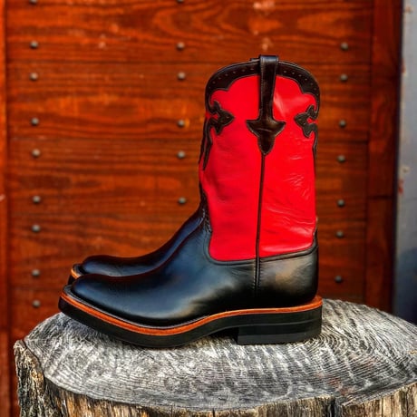 RIOS of MERCEDES / Crepe Sole Roper Boots(BLACK/RED)