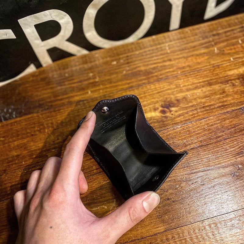 FUNNY クロコダイル コインケース BOX型 コインケース サドルレザー クロ メンズ レディース 小銭